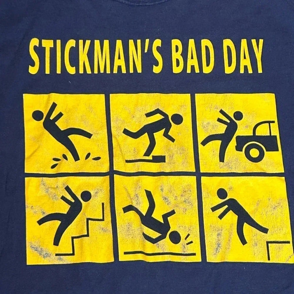 Stickman's Bad Day Lifestyle Classics Graphic T shirt Size 3XLT - Picture 5 of 5